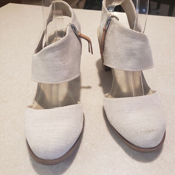 Women’s TOMS, MAJORCA Cutout Heeled Sandal (Natural) Size 10 biedge - Picture 3 of 8